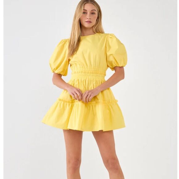 English Factory POPLIN CUT-OUT MINI DRESS - Picture 1 of 9